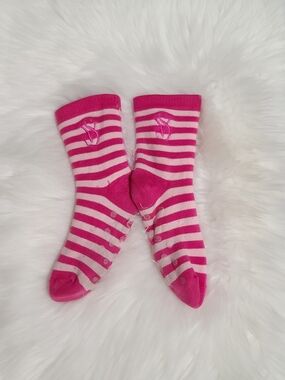 Victoria's Secret Pink and White Striped Crew Socks